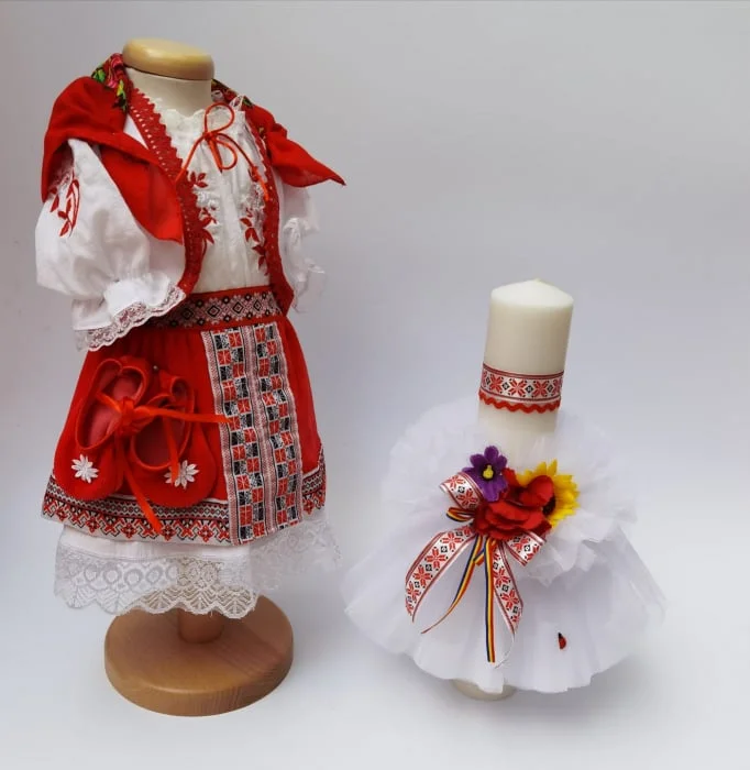 Set Traditional Botez - Costumas fetita Lumanare 7