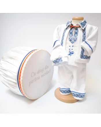 Set Traditional Botez - Costumas baiat Cutie trusou albastru