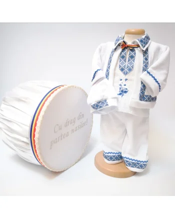 Set Traditional Botez - Costumas baiat Cutie trusou albastru