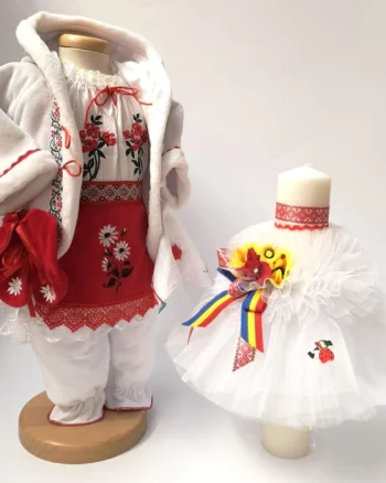 Set Traditional Botez Fetita - Costumas + Lumanare
