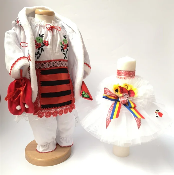 Set Traditional Botez Fetita - Costumas + Lumanare 2