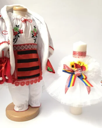 Set Traditional Botez Fetita - Costumas + Lumanare 2