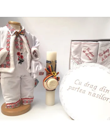 Set Traditional Botez Baiat - Costumas + Trusou + Cutie + Lumanare 4