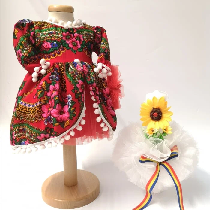 Set Traditional Botez Fetita - Costumas + Lumanare - TUL 2