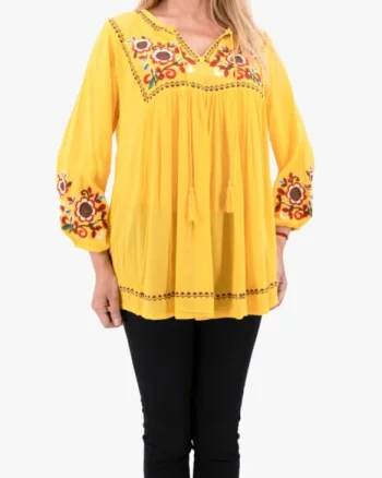 Bluza tip ie cu broderie florala - Lavinia 4