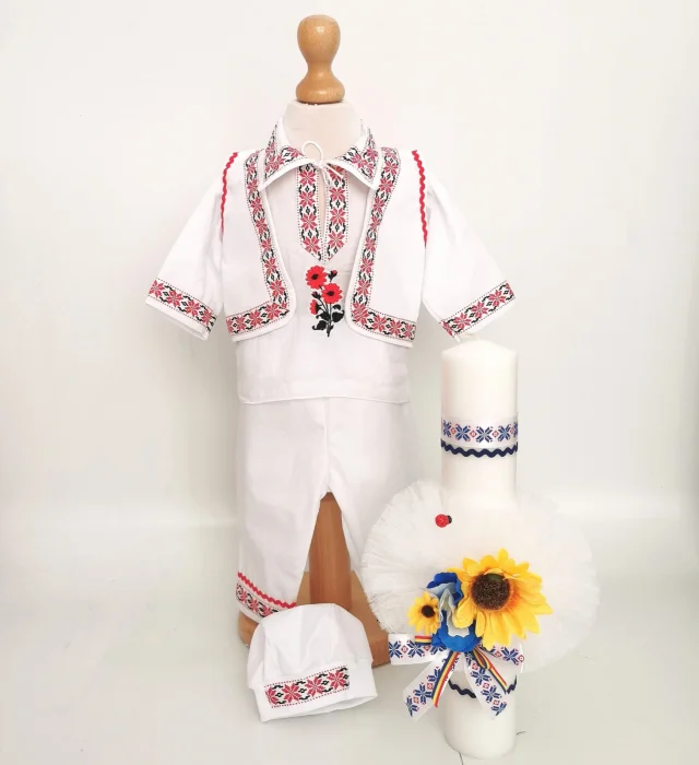 Set Traditional Botez Baiat - Costumas + Lumanare Adan 3