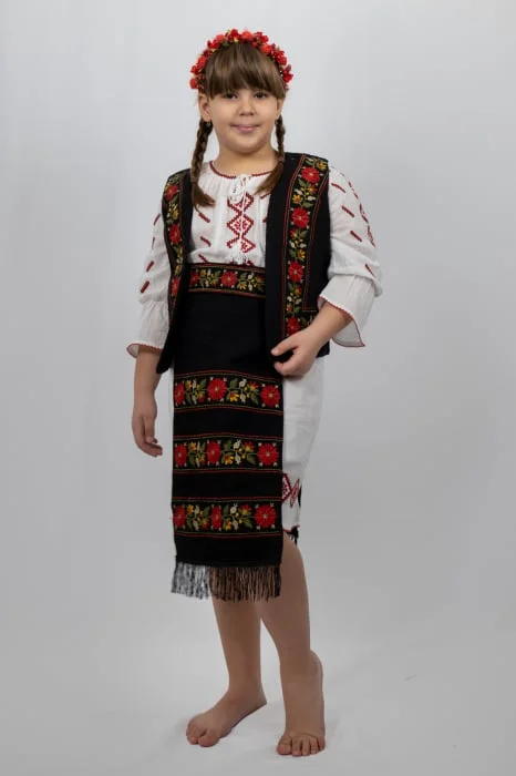 Costum Rochie, Vesta, brau si fota fetita