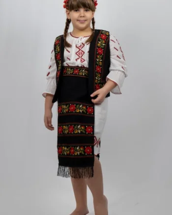 Costum Rochie, Vesta, brau si fota fetita