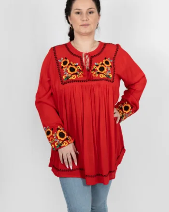 Bluza tip ie cu broderie florala - Lavinia 5