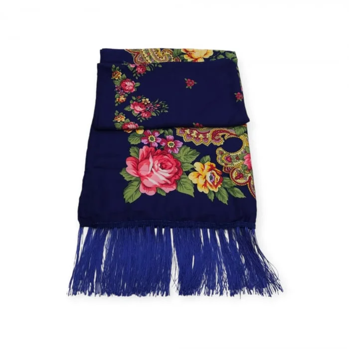 Esarfa Inflorata - Albastru Indigo