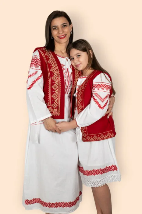 Set Traditional Mama   fiica Rochie si vesta Olguta 2