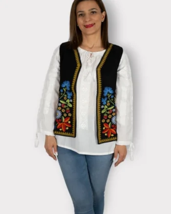 Vesta brodata cu model traditional Angi 15