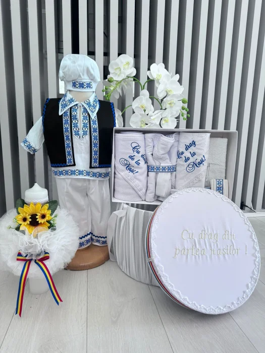 Set Traditional Botez - Costumas+Trusou+Cutie+Lumanare Baiat 7