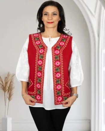 Vesta brodata cu model traditional Olguta 6