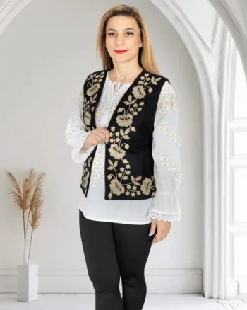 Vesta brodata cu model traditional Alina 25