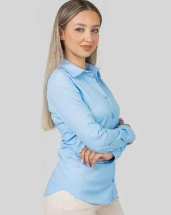 Camasa office bleu cu nasturi