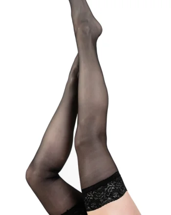 Ciorapi cu banza adeziva Fiore Milena Sensual Black 20 DEN