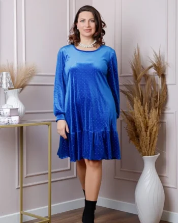 Rochie din catifea albastru regal Alessia