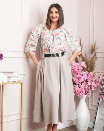 Fusta clos lunga Marissa cu buzunare functionale - Bej
