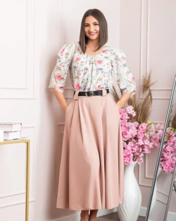 Fusta clos lunga Marissa cu buzunare functionale - Roz
