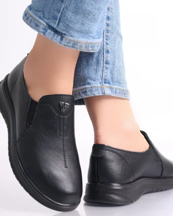 Pantofi casual roy negru piele ecologica
