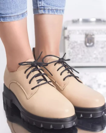 Pantofi casual katy apricot piele ecologica
