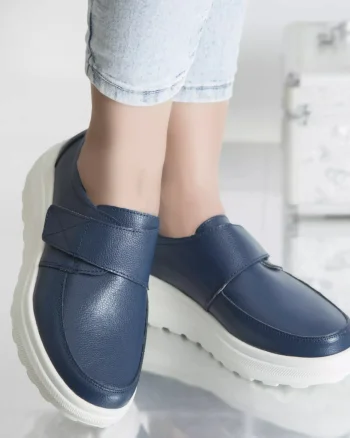 Pantofi casual demi navy piele naturala