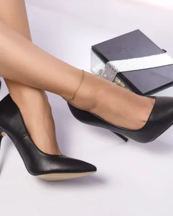 Stiletto marina piele ecologica negru