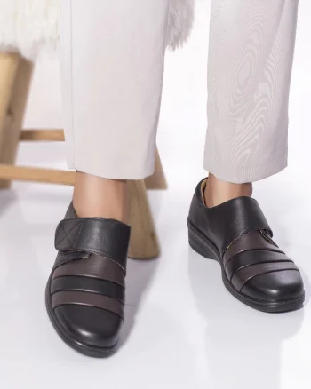 Pantofi casual cleo piele ecologica negru