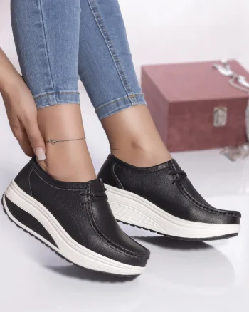 Pantofi casual oscara piele naturala negru