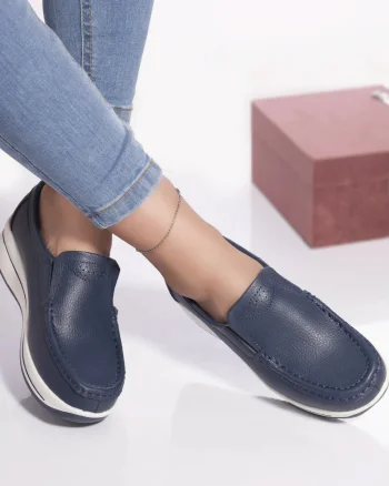 Pantofi casual savannah piele naturala albastru