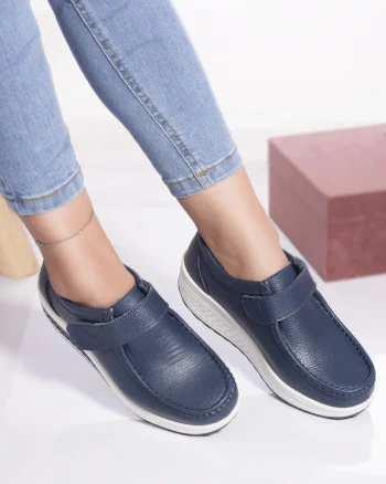 Pantofi casual rachel piele naturala albastru