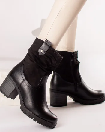 Ghete dama piele ecologica imblanite nina negre