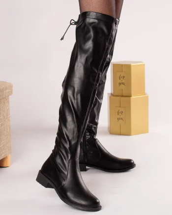 Cizme dama piele ecologica negre filippa
