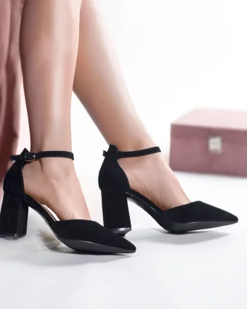 Pantofi dama piele eco intoarsa negru sonea