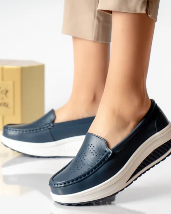 Pantofi dama casual bleumarin piele naturala nancy