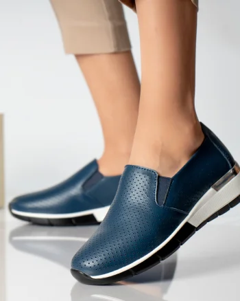 Pantofi dama casual bleumarin piele naturala ninita