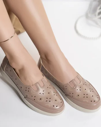 Pantofi dama casual roz piele ecologica liko