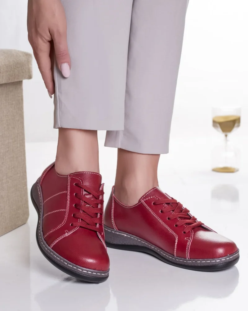 Pantofi dama casual rosii din piele naturala bety