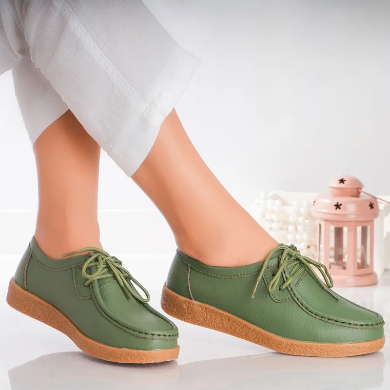 Pantofi dama casual Verzi piele naturala lucy