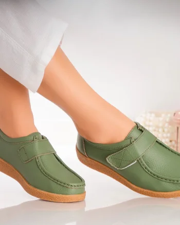 Pantofi dama casual Verzi piele naturala chloly