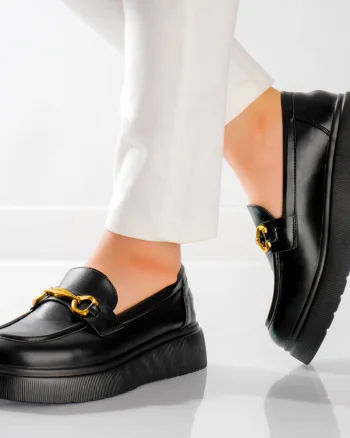 Pantofi dama casual Negri din Piele Ecologica Arola