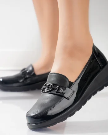 Pantofi dama casual Negri din Piele Ecologica Klodi