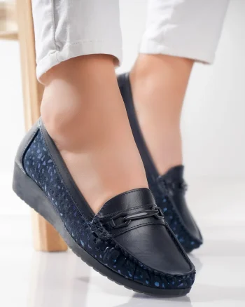 Pantofi dama casual Bleumarin din Piele Ecologica Muca