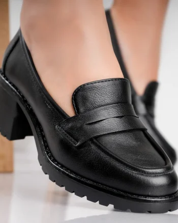 Pantofi dama cu toc Negri din Piele Ecologica Molado