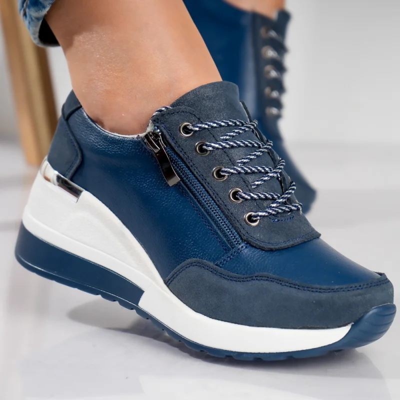 Pantofi dama casual Bleumarin din Piele Naturala Bilon
