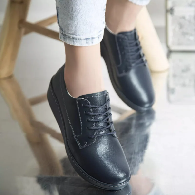 Pantofi casual tery navy piele naturala