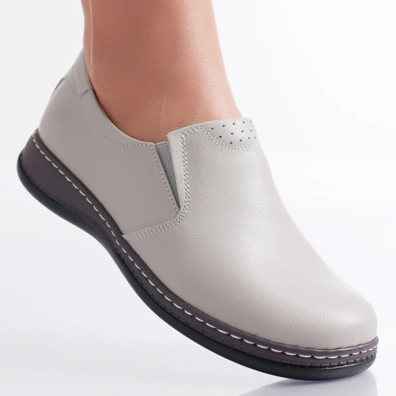 Pantofi dama casual Gri din Piele Naturala Deborah