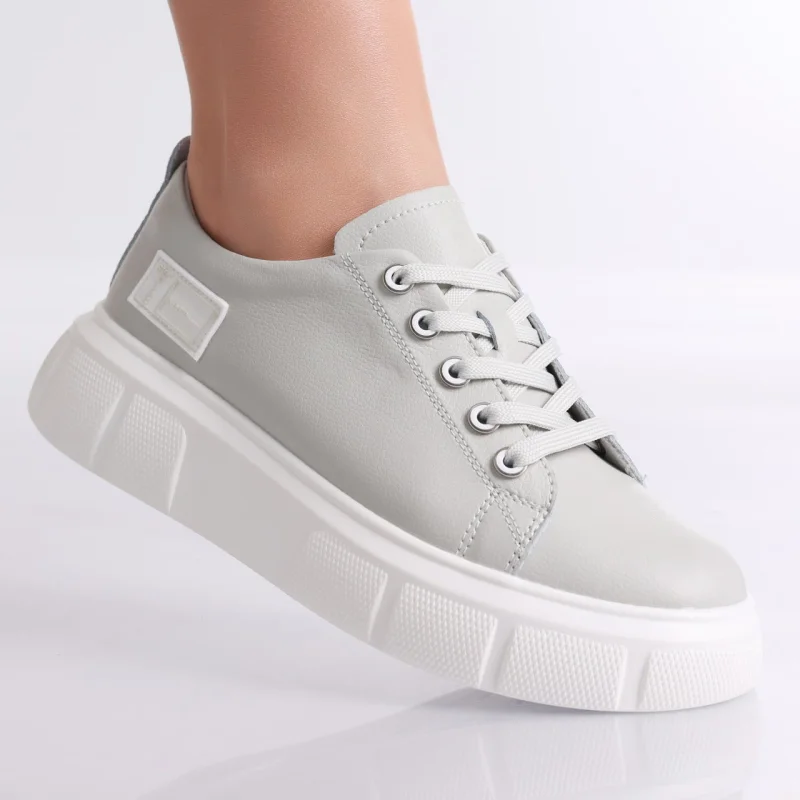 Pantofi dama casual Gri din Piele Naturala Soyvi