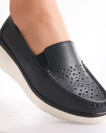 Pantofi dama casual Negri din Piele Naturala Avril